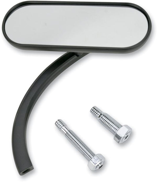 Arlen Ness Micro-Mirror Black Powder-Coated Screw-In Convex Oval Right 13-413