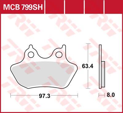 Trw SH Series Rear Brake Pads For Harley FLHRSE4 1800 2006-2008 MCB799SH