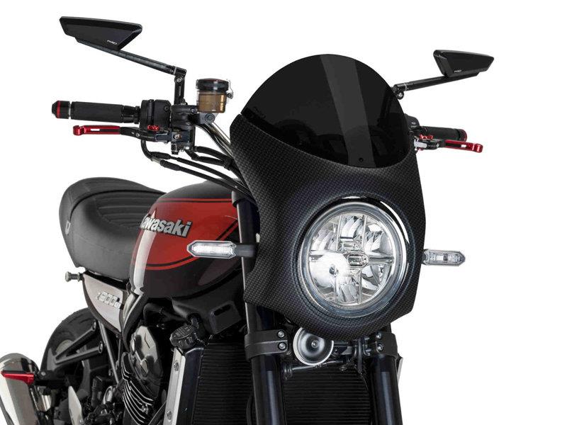 Puig Retro Carbon Look Semi Fairing And Screen 195mm Dark Smoke 5872W