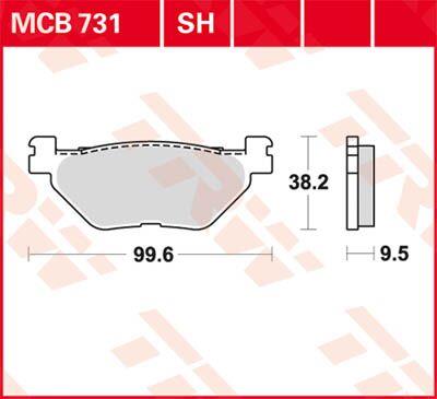 Trw SH Series Sindered Rear Brake Pads For Yamaha SCR 950 2001-2021 MCB731SH