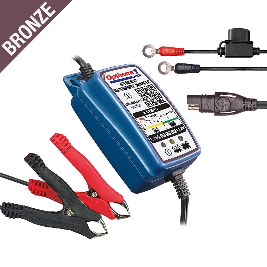 Optimate 1+ Desktop Duo Motorcycle Battery Charger Optimiser Tecmate