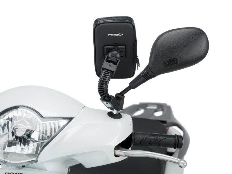 PUIG Mirror Mount Phone Holder Black Universal 3532N
