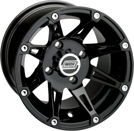 Moose Utility 387 Gloss Black 14X8 4/156 4+4 Alloy Quad UTV Wheel