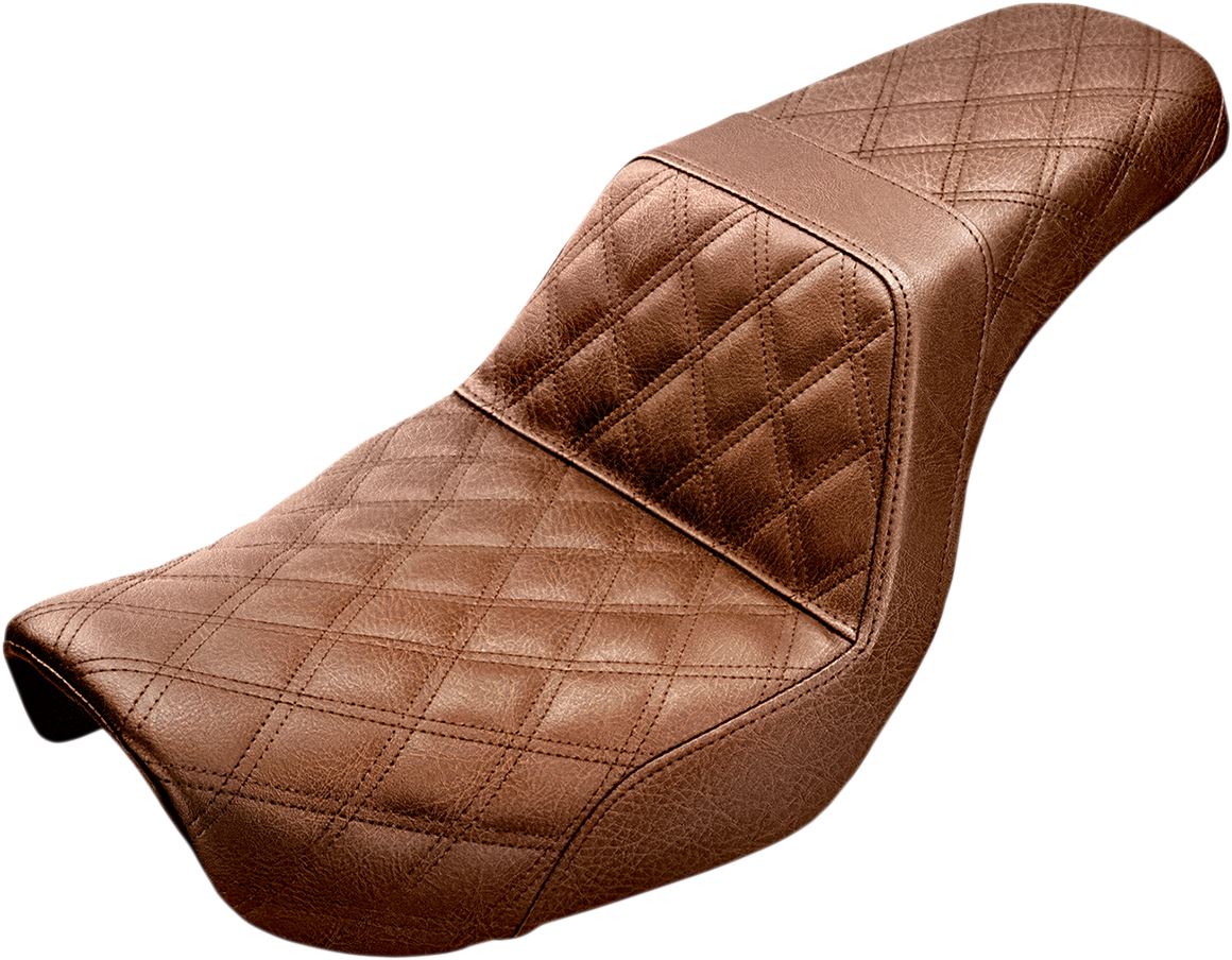 Saddlemen Step Up 2-Up Seat - Lattice Stitched - Dyna (Brown) 804-04-175BR