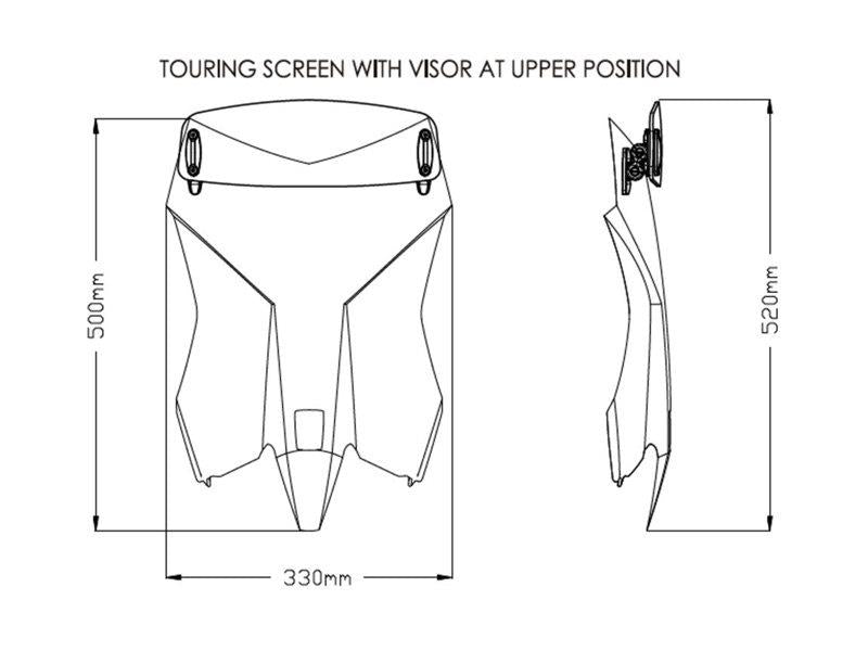 Puig Touring Screen With Extender Light Smoke 21512N
