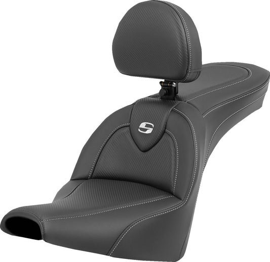Saddlemen Roadsofa CF Seat Black With Backrest For HD FXST 1750 18-24 818-30-185BR
