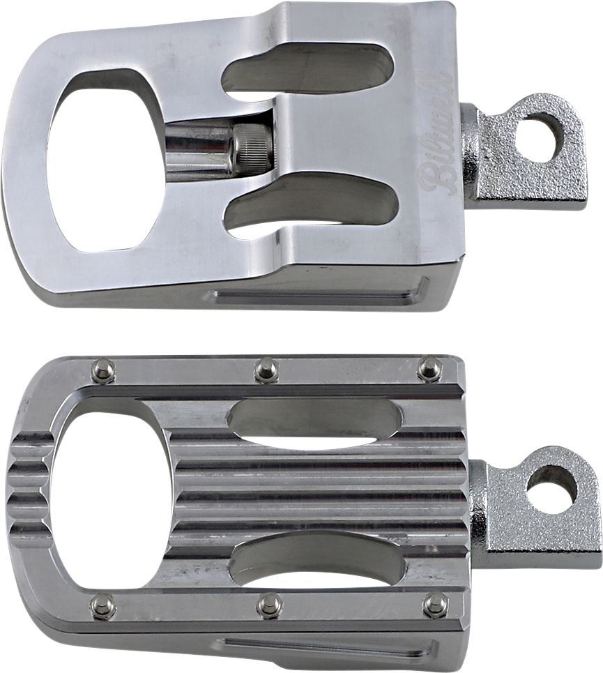 Biltwell Punisher Rider Footpegs in Polished Finish To Fit Traditional HD Male Mount Models