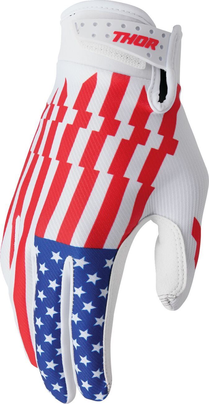 THOR Launchmode Gloves White/Red/Blue