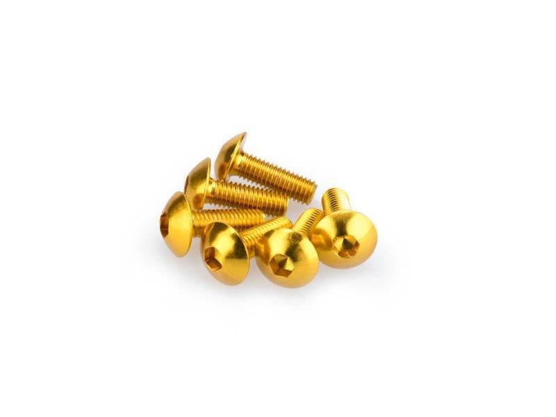 PUIG M5 Domed Screws 15mm x 6 Yellow Universal 0543G