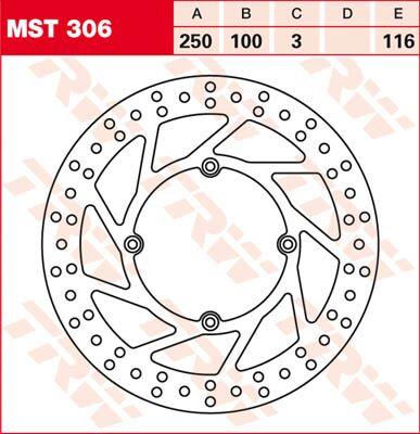 Trw Round Fixed Brake Rotor 250-299mm For Kawasaki KLX 300 R 1989-2007 MST306