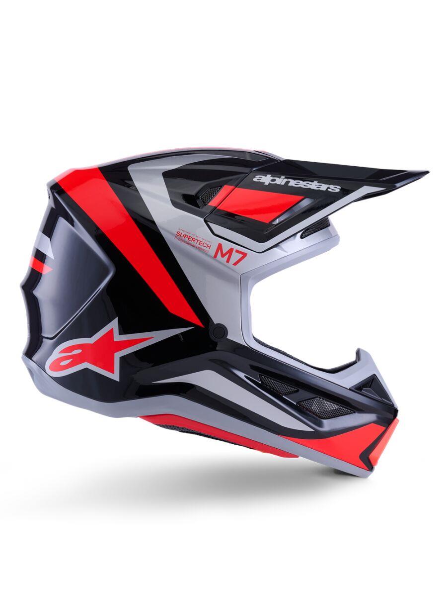 ALPINESTARS SM7 Rise Helmet BLK/RD/SILV 2025 Model