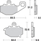Sbs LS Street Excel Rear Brake Pads For Kawasaki Ninja 1000 SX 1993-2024 687LS
