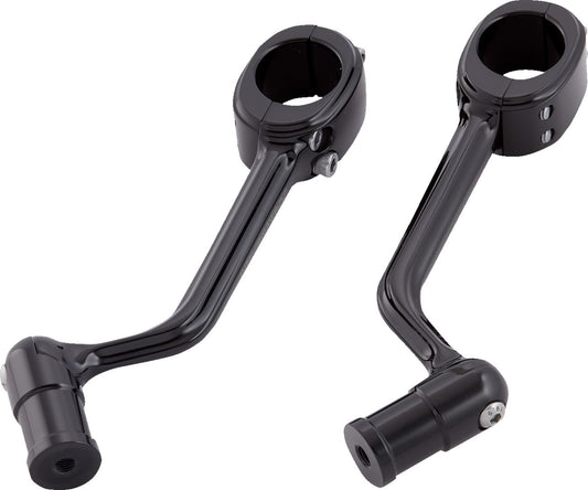 Arlen Ness Highway Peg Mounts All Black Aluminum Anodized Swivel 400-043