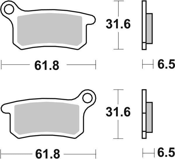 Sbs SI Offroad Sintered Brake Pads For KTM SX 65 2002-2022 Set of 2 783SI