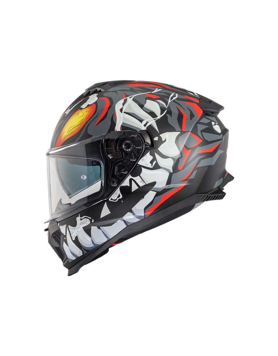 PREMIER HELMETS Typhoon Gray/Red/White Motorcycle Helmet