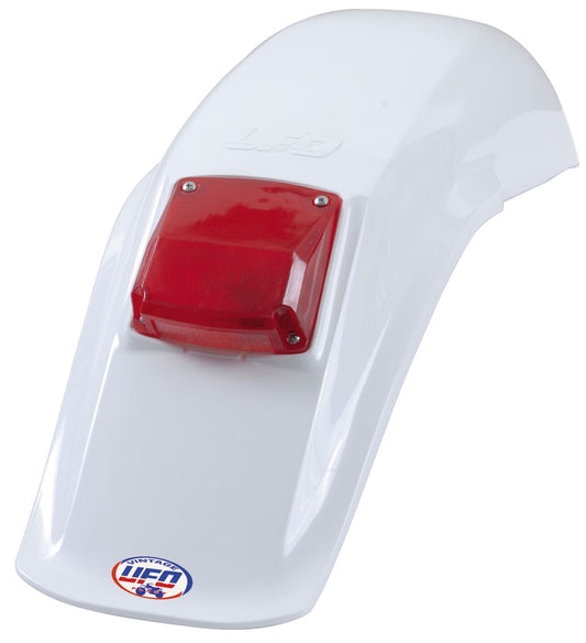 UFO VINTAGE UNI ENDURO REAR FENDER W/ TAILLIGHT (83-93) WHITE ME08027W