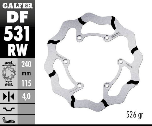 GALFER Brake Rotor One Piece (Fixed) DF531RW