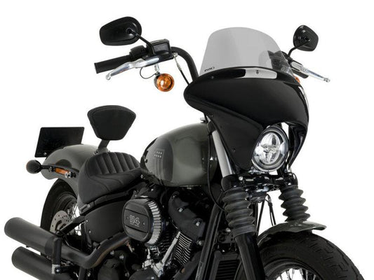 PUIG Batwing Touring Screen Light Smoke for Harley Davidson Softail Street Bob FXBB 21-24 21215H