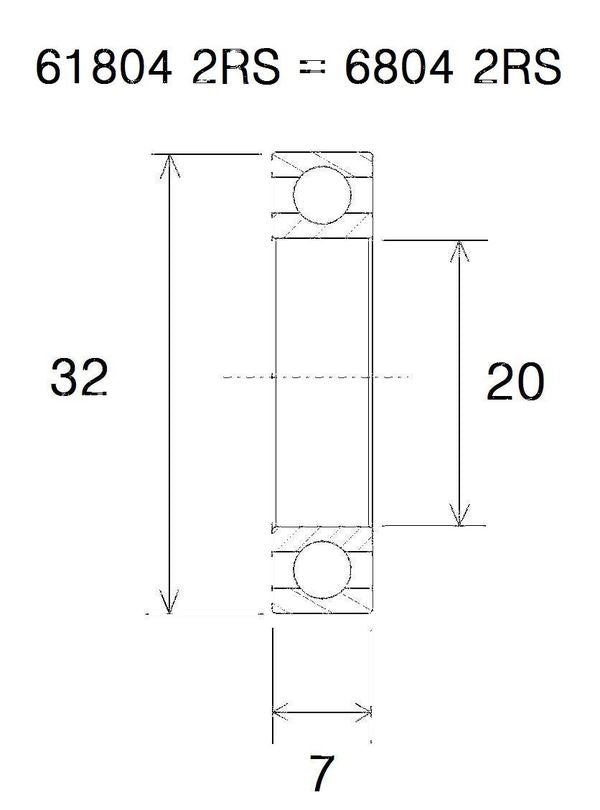 BLACK BEARING Bearing MAX 20X32X7MM UB-6804-MAX