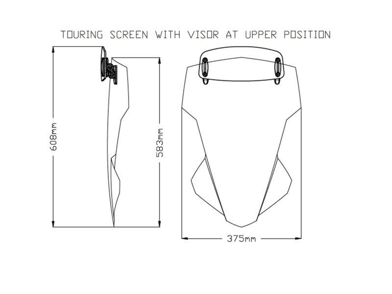 PUIG Touring Screen w/ Extender Light Smoke for Yamaha Tracer 7/GT/700/700 GT 20-25 20435H