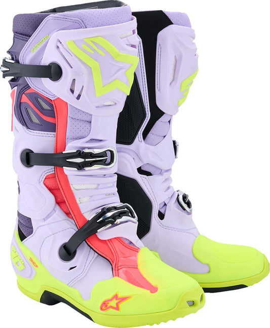 ALPINESTARS Tech 10 Supervented Boots PURPLE/YELL/DIVA PNK 2025 Model
