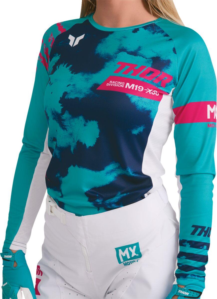 THOR Women's Launchmode Bleach Jersey White/Blue