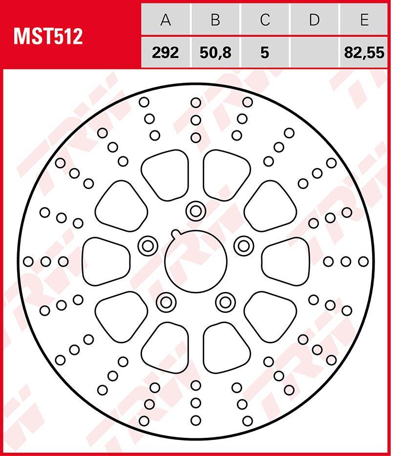 Trw Brake Rotor Fixed Round For Harley Davidson FXDS-CON 1340 1980-2000 MST512
