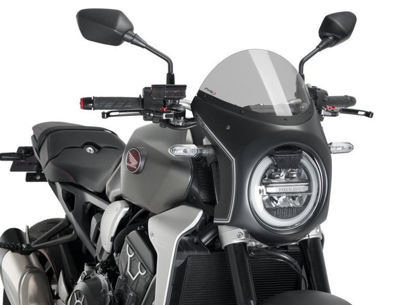 Puig Retro Black Semi Fairing And Screen 195mm Dark Smoke 9435W