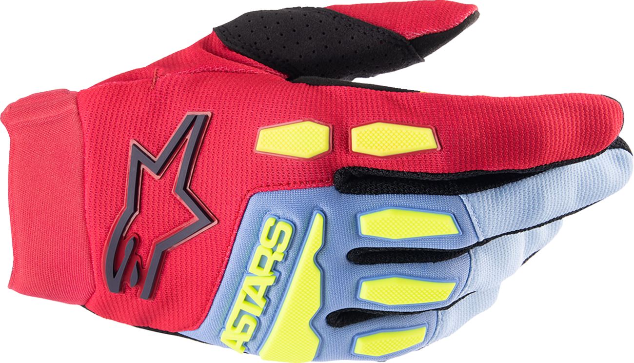 Alpinestars Youth Full Bore Gloves Red Blue Green