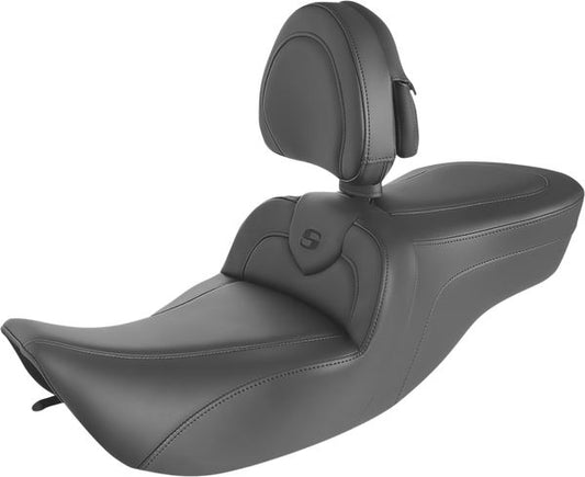 SADDLEMEN Roadsofa™ One-Piece Seat Black Includes Backrest 897-06-187BR