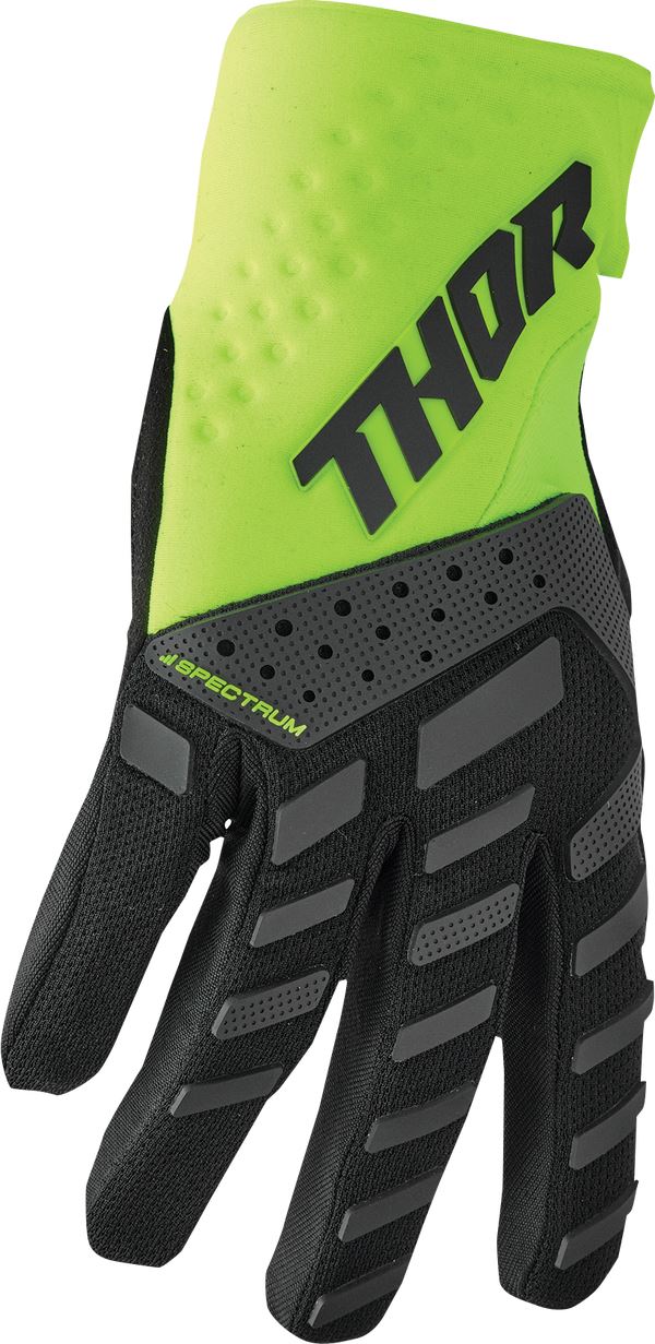 THOR Youth Spectrum MX Motorcross Gloves Black/Acid Yellow 2023 Model