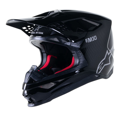 ALPINESTARS Supertech M10 Solid Black Carbon MX Helmet