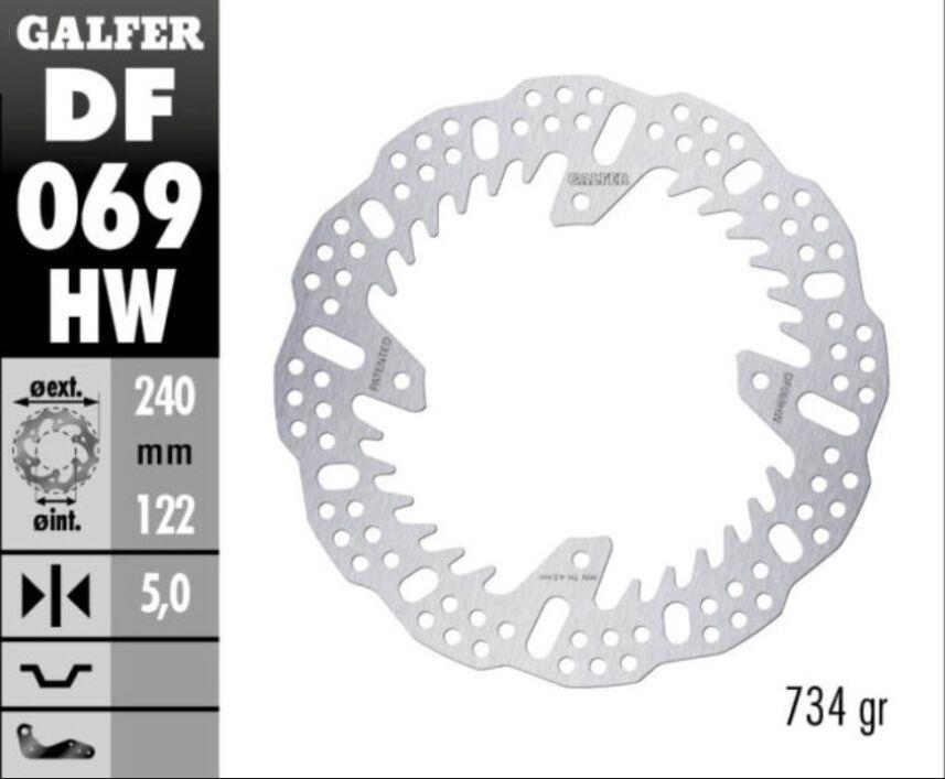 Galfer Brake Rotor Shark Fixed For Honda CRF 250 R 2002-2027 Silver DF069HW