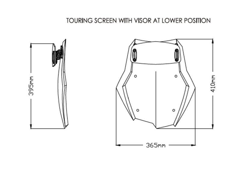Puig Touring Screen With Extender Light Smoke 20384N