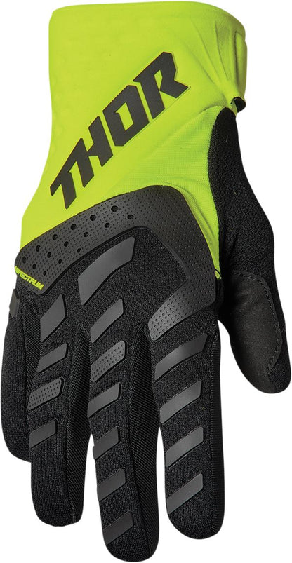 THOR Youth Spectrum MX Motorcross Gloves Black/Acid Yellow 2023 Model