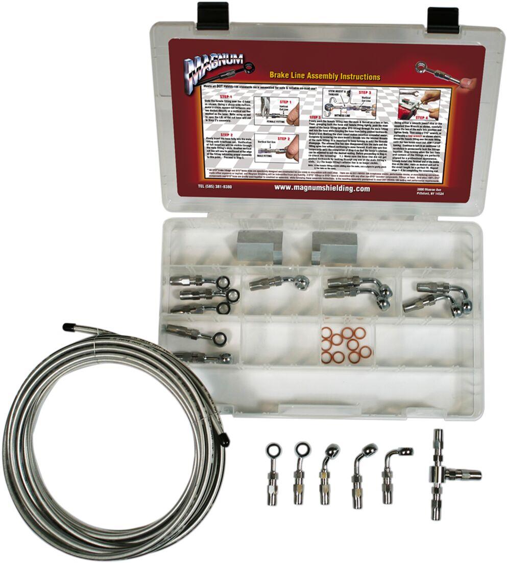 Magnum Shielding BYO Build-Your-Own Brake Line Builder Kit Chrome 399004