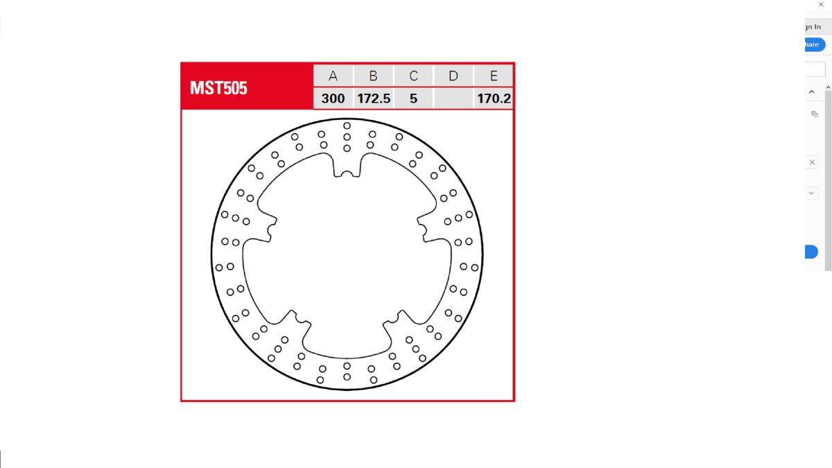 Trw Brake Rotor Fixed Round For Harley Davidson FLHRXS 1868 2006-2024 MST505