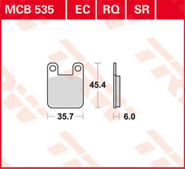 Trw RQ Series Organic Sports Brake Pads For Beta ALP 200 1990-2005 MCB535RQ