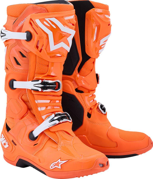 ALPINESTARS Tech 10 Supervented Boots ORG FL/BLK/WHT 2025 Model
