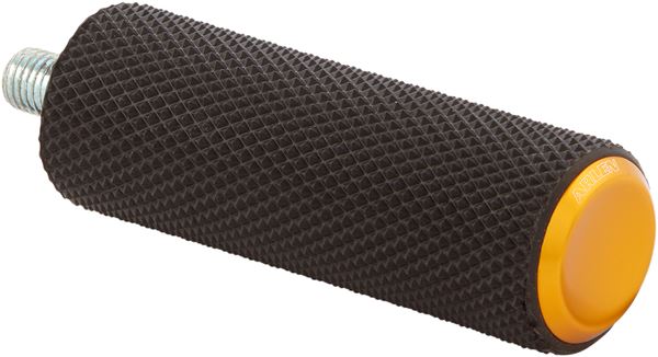 Arlen Ness Fusion Shift Peg Black Yellow Billet Aluminum Rubber Knurled 07-949