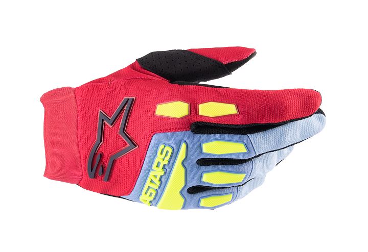 Alpinestars Youth Full Bore Gloves Red Blue Green