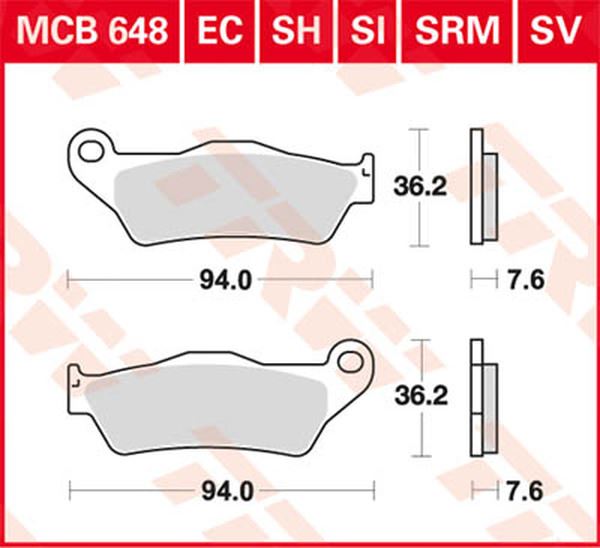 Trw SV Series Brake Pads For Triumph Bonneville 1200 T120 1993-2024 MCB648SV