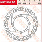 Trw EC Cross Design Brake Rotor For Kawasaki KX 250 2006-2022 Silver MST308EC