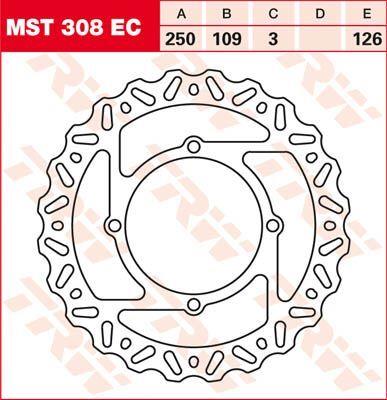 Trw EC Cross Design Brake Rotor For Kawasaki KX 250 2006-2022 Silver MST308EC
