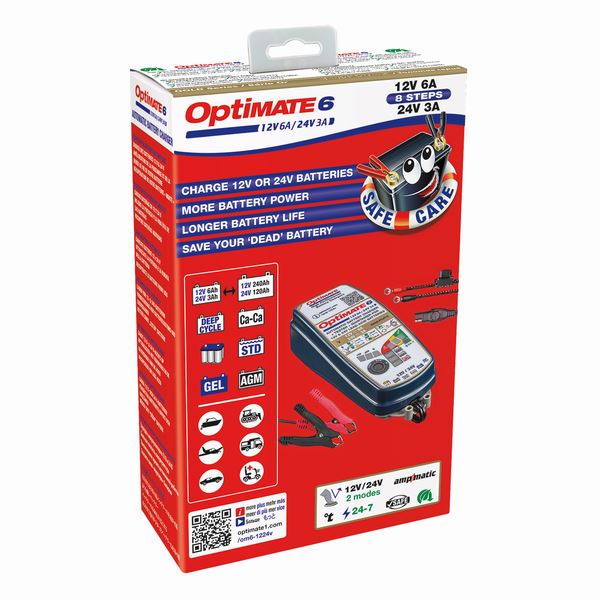 OPTIMATE 6 SELECT 12V/24V Ampmatic Battery Charger Optimiser Conditioner Maintainer