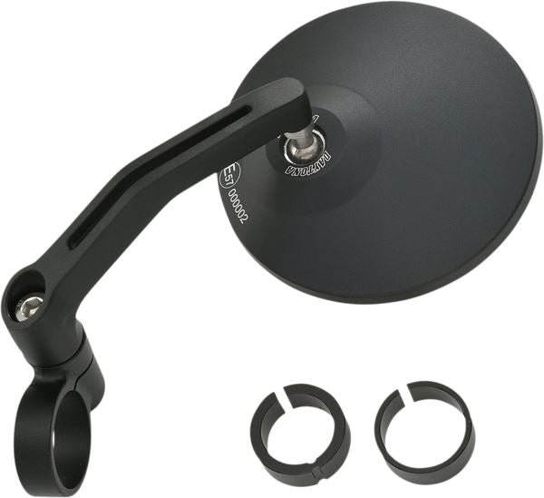Daytona Aluminum Bar End Mirror Black Round Handlebar End E-marked 89428