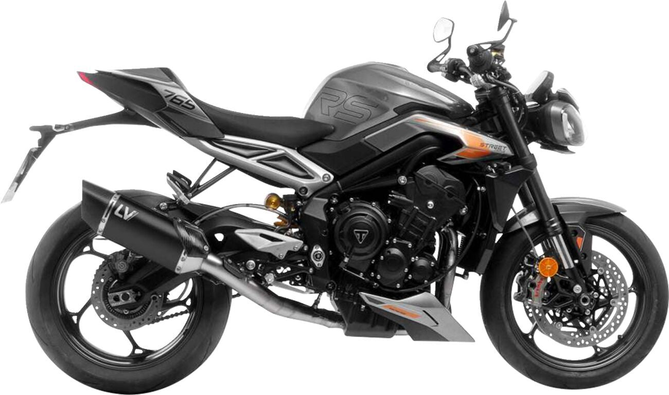 Leovince Exhaust Lv-14 For Triumph Street Triple 765 23-24 Black Steel 15608bu