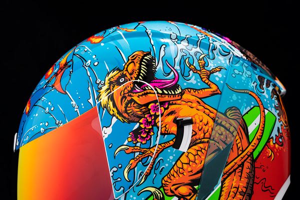 ICON Airform™ Dino Fury Motorcycle Helmet Blue - 2023 Model