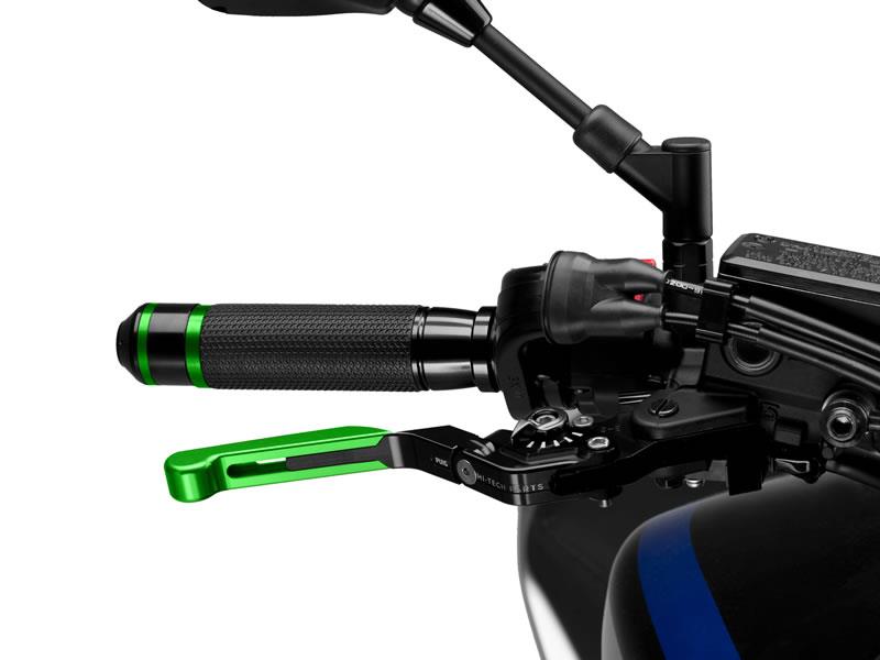 Puig Extendable Folding V3 Brake (Green Extender With Blue Selector) Black 9709F