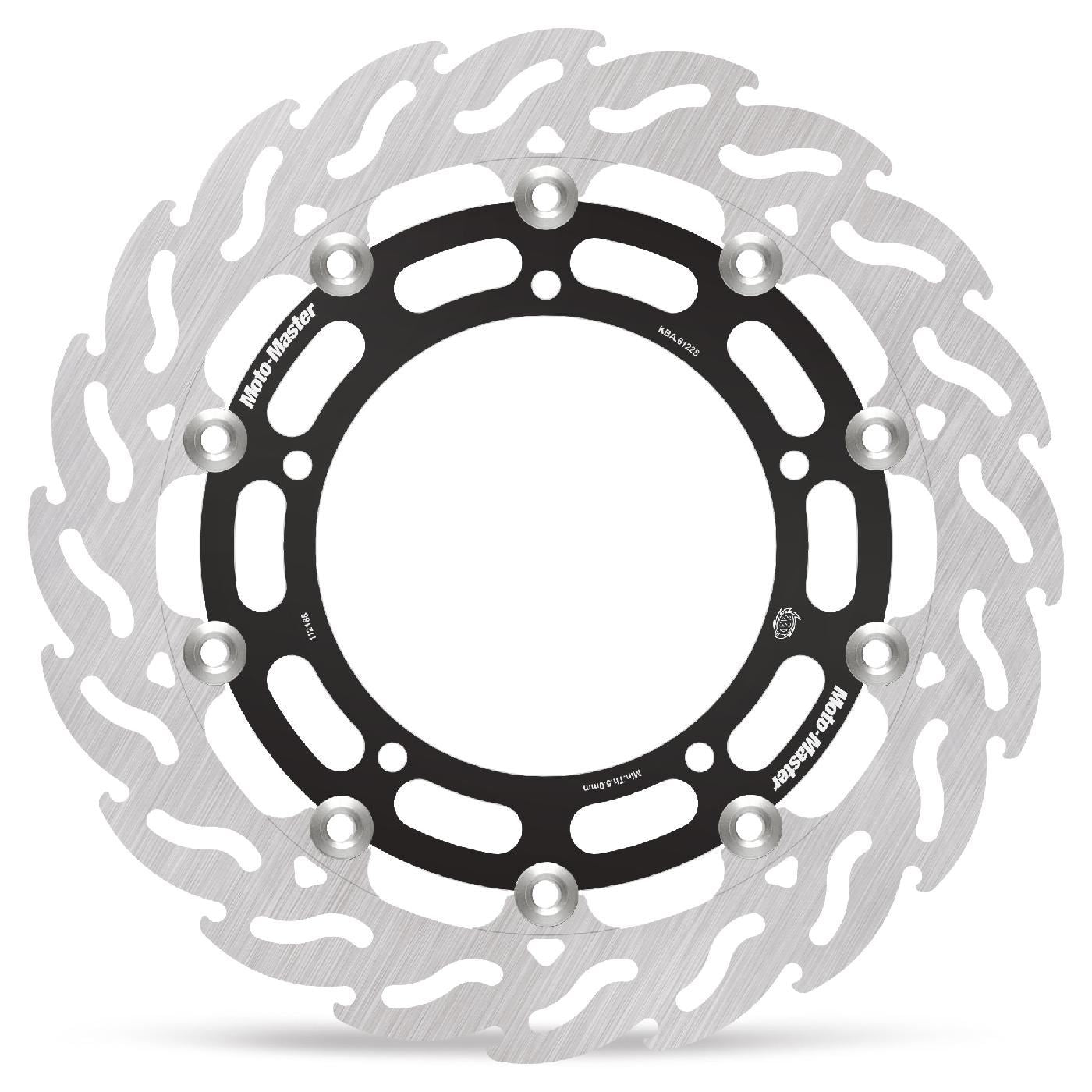 Moto-Master Flame Series Floating Rotor For Yamaha MT-09 2003-2026 Black 112188